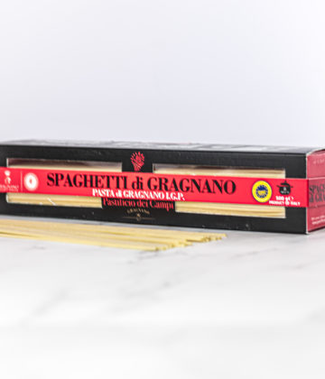 Paquet de 500g de Spaghetti di Gragnano IGP, des pâtes artisanales sèches disponibles sur My Little Italy.