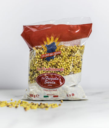 500g Packung mit erstklassigem Fregola Sarda, dem kulinarischen Schatz Sardiniens, erhältlich unter My Little Italy.