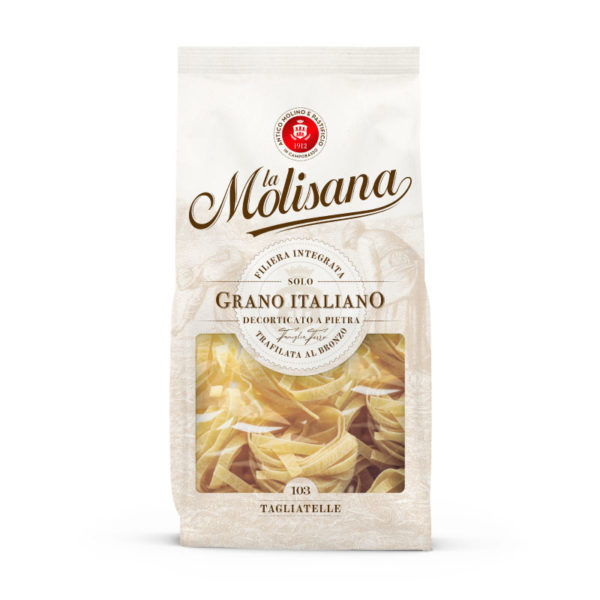 Paquet de 500g de Tagliatelle N°103 de La Molisana, pâtes traditionnelles italiennes, disponibles sur My Little Italy.