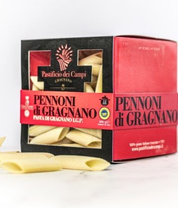 Paquet de 500g de Pennoni di Gragnano IGP, pâtes rigato artisanales de Gragnano disponibles chez My Little Italy.