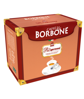 Caffè Borbone - Karton mit 100 kompatiblen Nespresso-Kapseln, erhältlich unter My Little Italy.