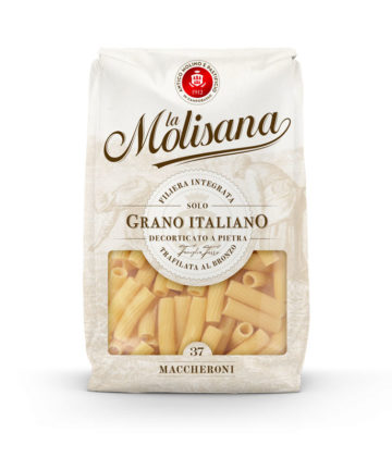 Paquet de 500g de Maccheroni N°37 de La Molisana, pâtes italiennes de qualité supérieure disponibles chez My Little Italy.