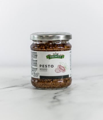 Pot de Pesto Rouge de 180g, idéal pour vos pâtes et pizzas, disponible sur My Little Italy.