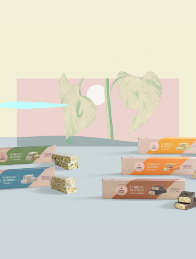 Torrone sicilien Morbido Classico Fiasconaro dans son emballage élégant, nougat tendre aux amandes de Sicile et pistaches